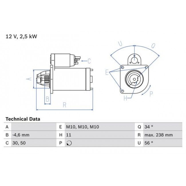 Μίζα  DS DS 4, DS 5, DS 7; CITROEN C4, C4 GRAND PICASSO I, C4 GRAND PICASSO II, C4 I, C4 II, C4 PICASSO I, C4 PICASSO II, C4 SPACETOURER, C5 AIRCROSS 2.0D/2.0DH/2.2D 10.03-