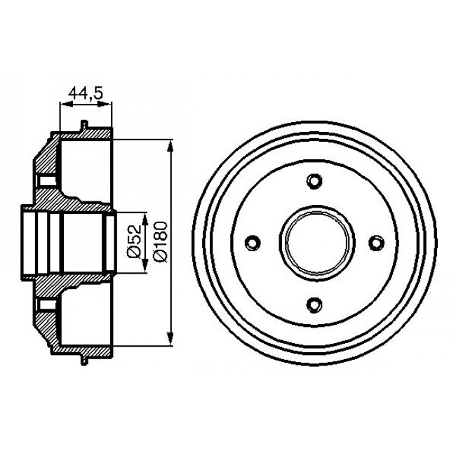 Ταμπούρο φρένων  CITROEN XSARA, XSARA/HATCHBACK, ZX, ZX/HATCHBACK; PEUGEOT 306, 306/HATCHBACK, 309 I, 309 II, 309/HATCHBACK 1.1-1.9D 10.85-03.05