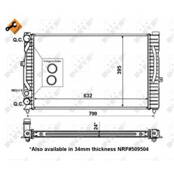 Ψυγείο νερού/εξαρτήματα AUDI A4 B5, A6 C5; SKODA SUPERB I; VW PASSAT B5, PASSAT B5.5 1.6-2.3 11.94-03.08