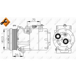 Συμπιεστής, συστ. κλιματισμού  FORD C-MAX, FOCUS C-MAX, FOCUS II 1.8D 07.04-09.12