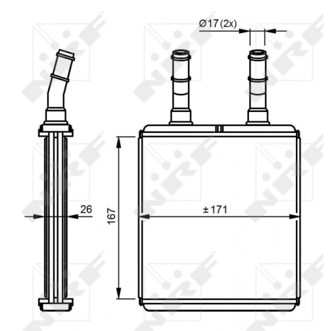 Εναλλάκτης θερμότητας εσωτερικού χώρου HYUNDAI ACCENT, ACCENT I, ACCENT II, COUPE I, GETZ, LANTRA II 1.1-2.0 10.94-12.10