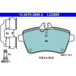 Σετ τακακιών φρένων, δίσκος φρένου  MERCEDES A (W169) 1.5/2.0D 09.04-06.12